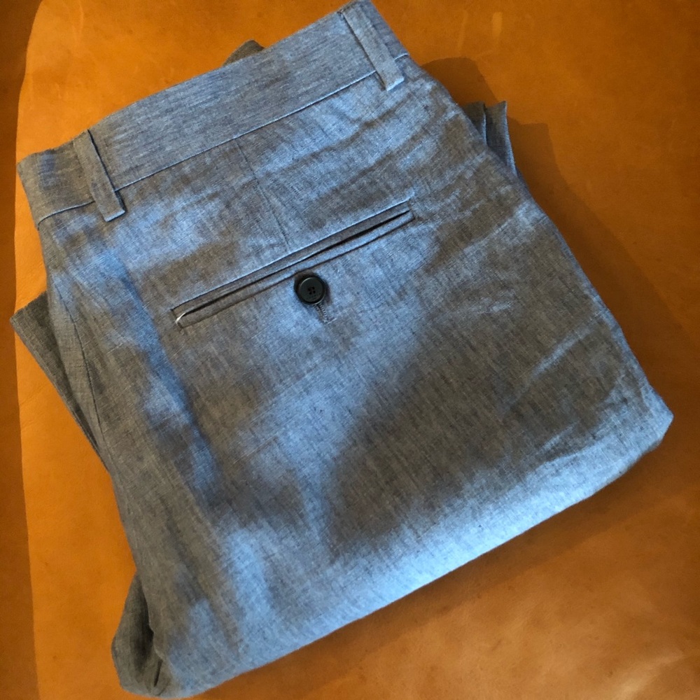 Sandro Chambray Colored Linen Pants